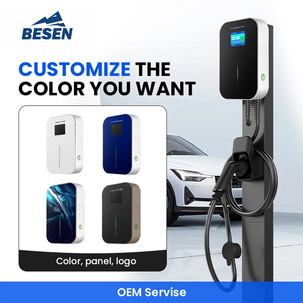BESEN REMOTE CONTROL APP WALL BOX Wireless 380V 22kW POWER EV CHARGER with TYPE B LEAKAGE PROTECTION