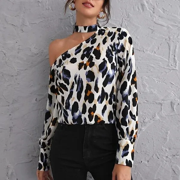 Cut Out Shoulder All Over Print Ladies Women Shirts Blouses Tops - Buy  Shirts For Women,Women Blouse,Lady Top Product on Alibaba.com