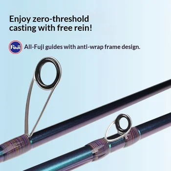 CHEERY Fuji Guide Ring Multi-Section Foldable Carbon Fishing Rod with Long-Range Throw Gun Handle for River Lake Pond &Reservoir – Rod – view 5
