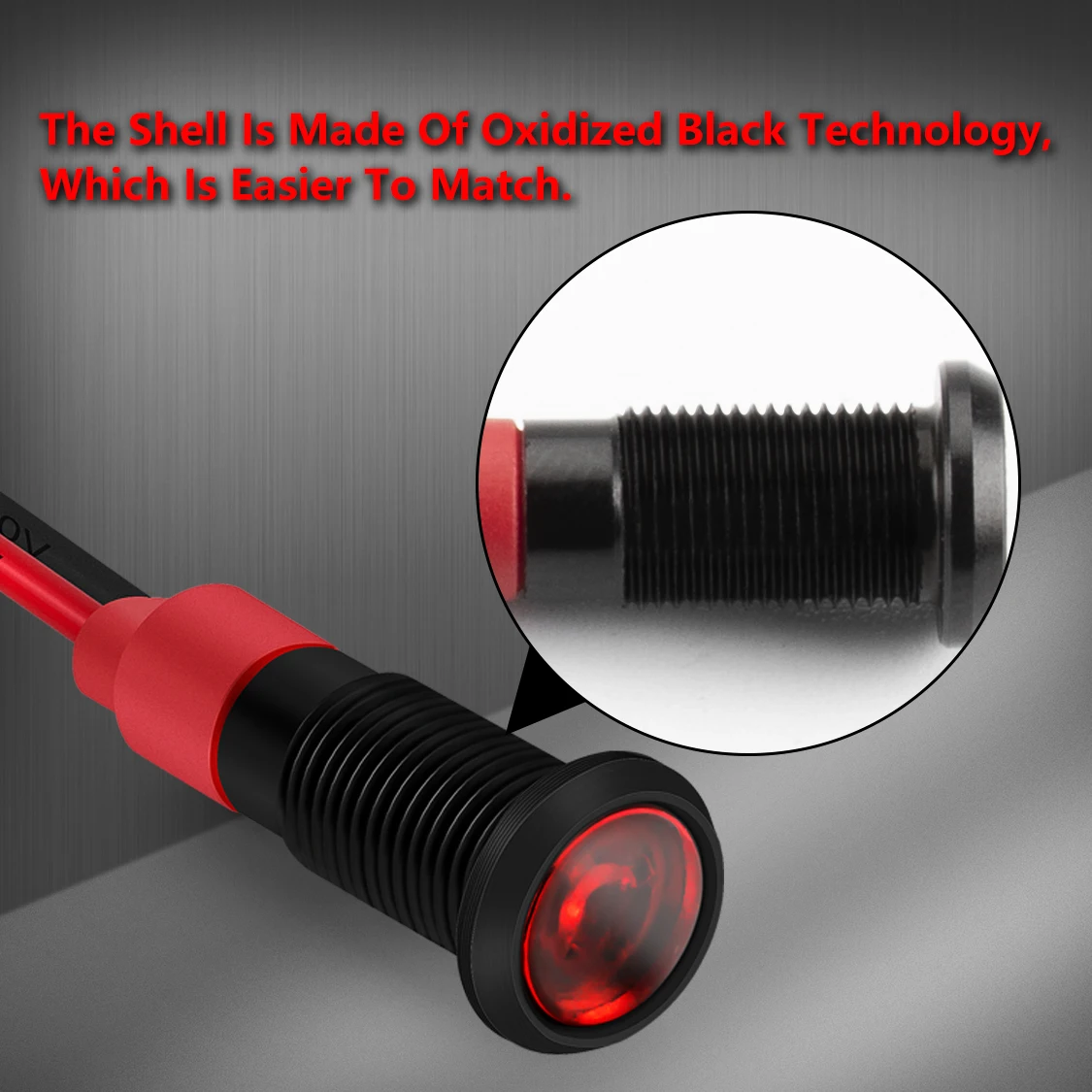 6MM Mounting Size Led IP67 6 Volt 220 Volt Led Indicator Light Signal Pilot Lamp With 15CM 24AWG Wires