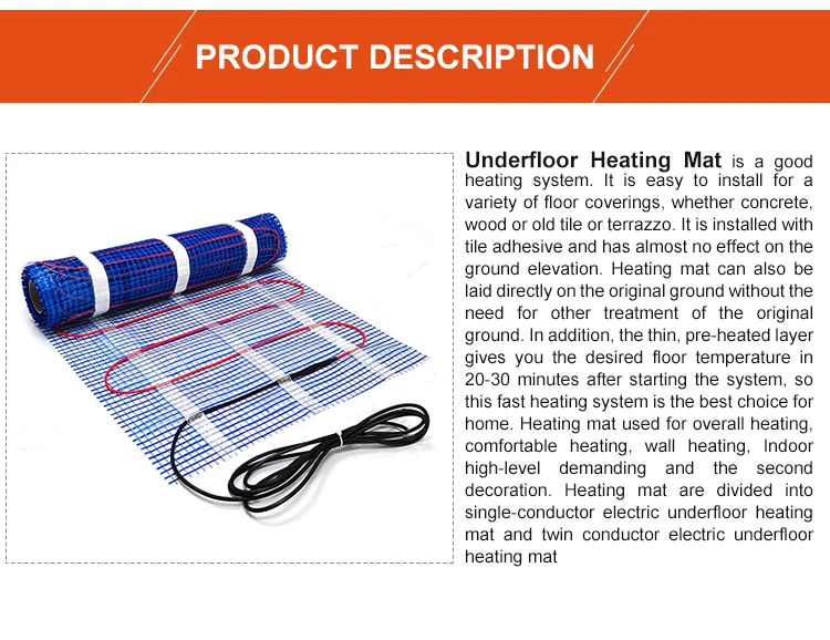 Electric Heating Mat 6 Square Meter Electric Underfloor Heating Mat