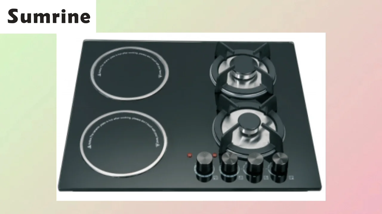 4 Burner Tempered Glass Gas Stove Electricity And Gas In One Hob