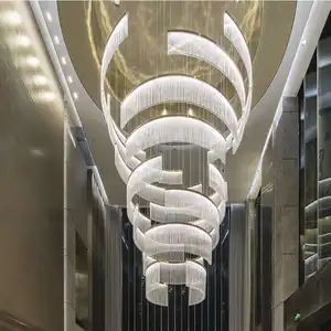 Indoor Decoration Custom Banquet Hall Lighting Hotel Duplex Building Customized Crystal Chandeliers