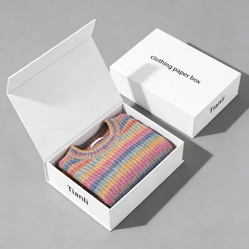 衣類向けデジタル印刷ブックギフトボックス 衣類・シューズ用カスタム可 折りたたみ式マグネット閉じ rigid（硬質）リサイクル包装