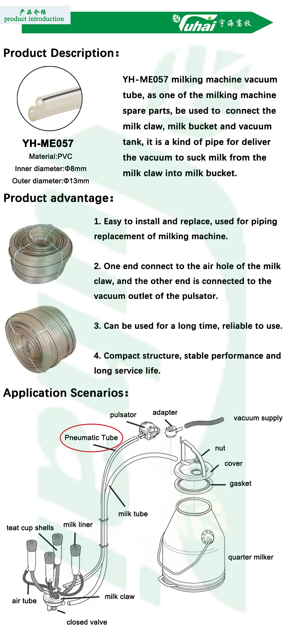 product pvc twin pulse tube for cow milking machine high productivity transflow vacuum tubing for farm use new and used condition-0