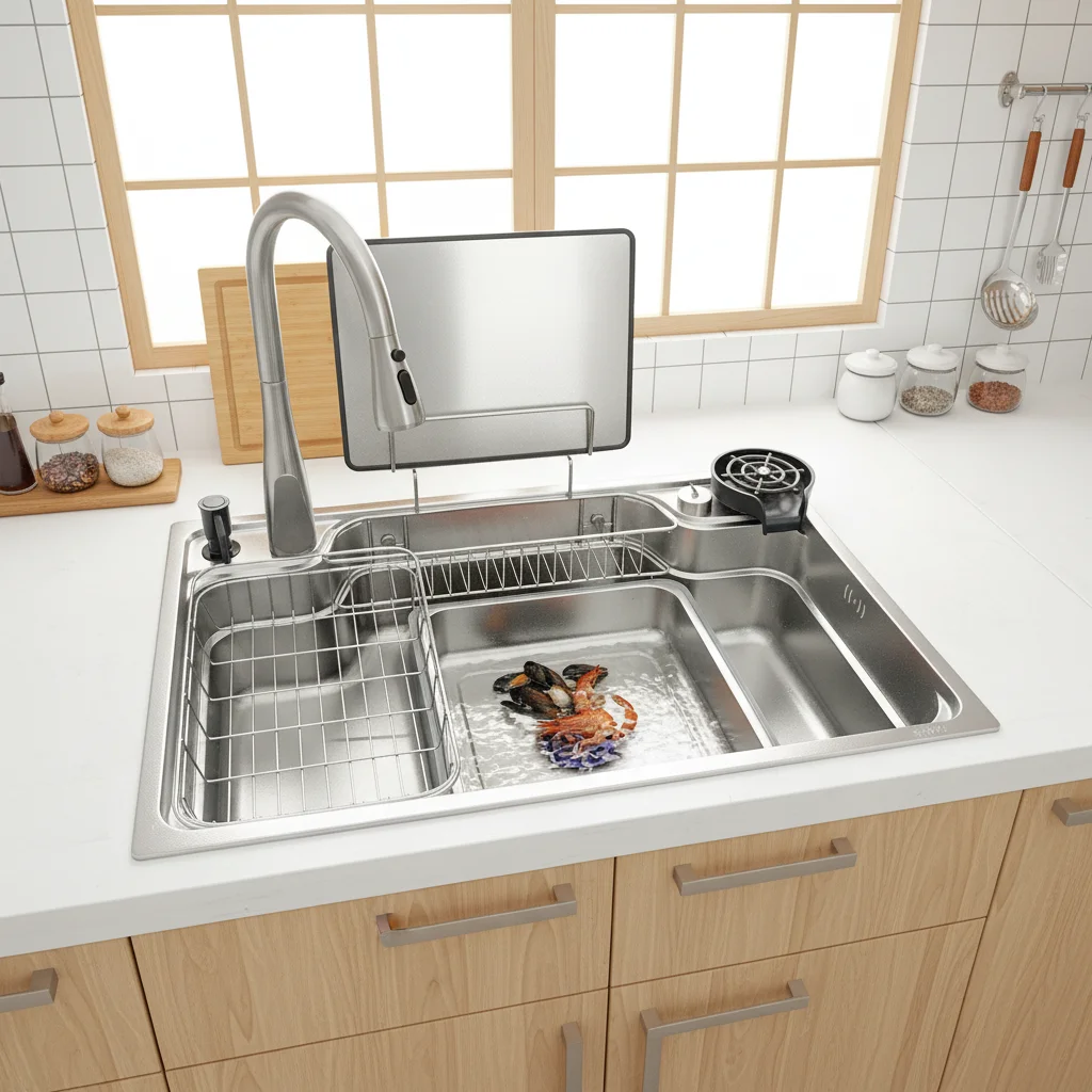 WY 7848S - Japanese-Style Stainless Steel Kitchen Sink