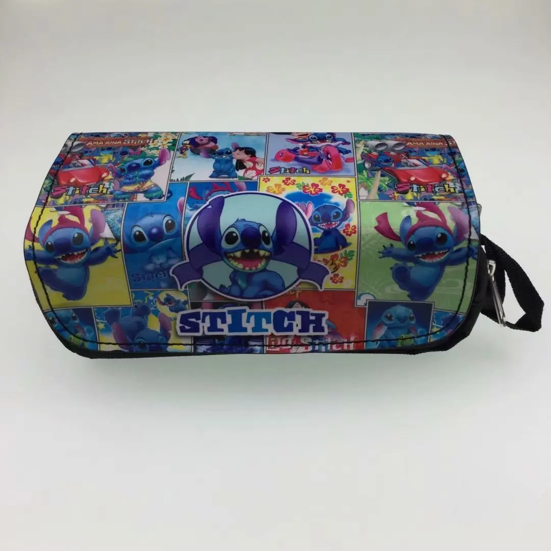 Фон для детских фото в стиле детский Stitch пенал с двойной молнией, Студенческая обувь для мужчин и женщин большой емкости для учебы пенал