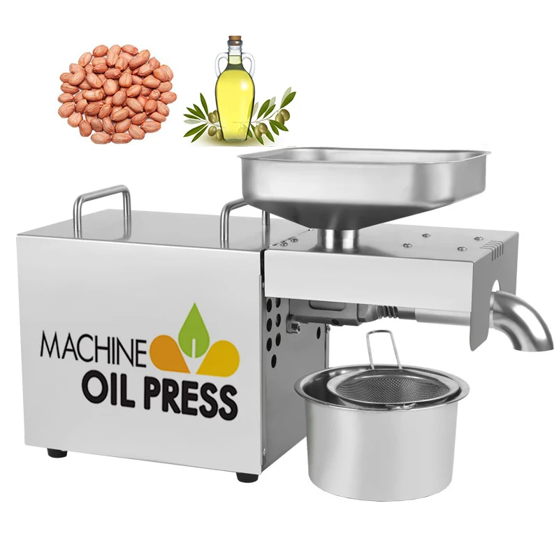 Oil Press Machine, Automatic Household Oil Presser Oil Extractor Organic  Oil Expeller Cold Press Oil Machine for FLaxseed Oil Peanut Oil, 610W with