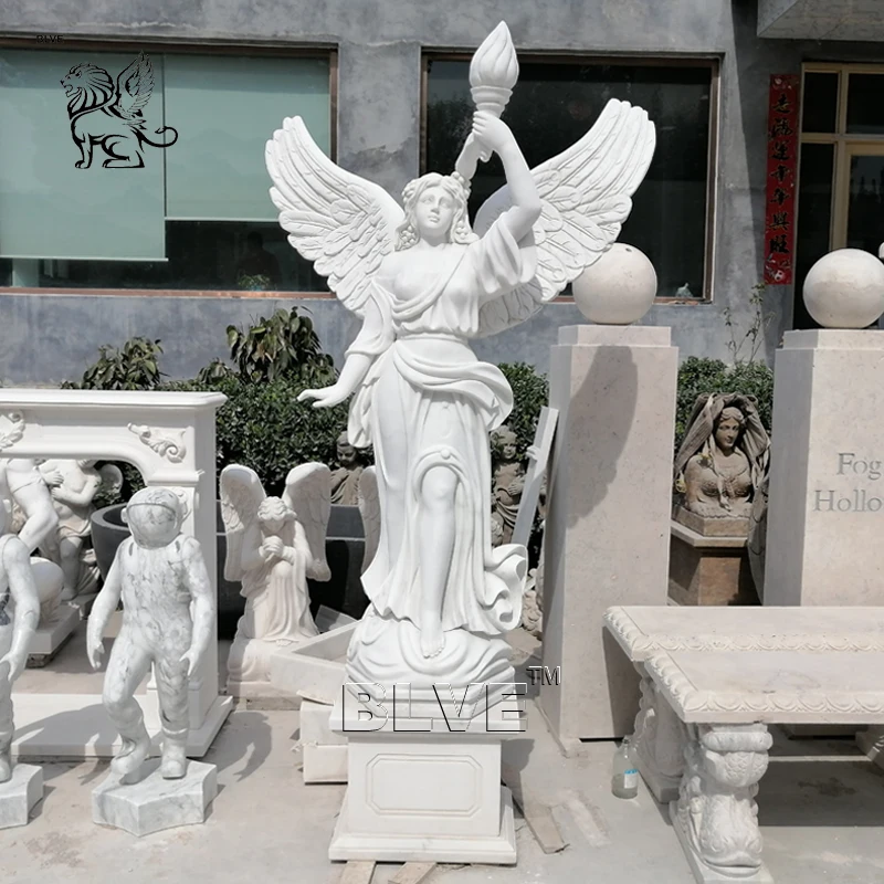 BLVE 手彫り等身大ギリシャ英雄戦士石像アキレス像庭園装飾ローマ兵士