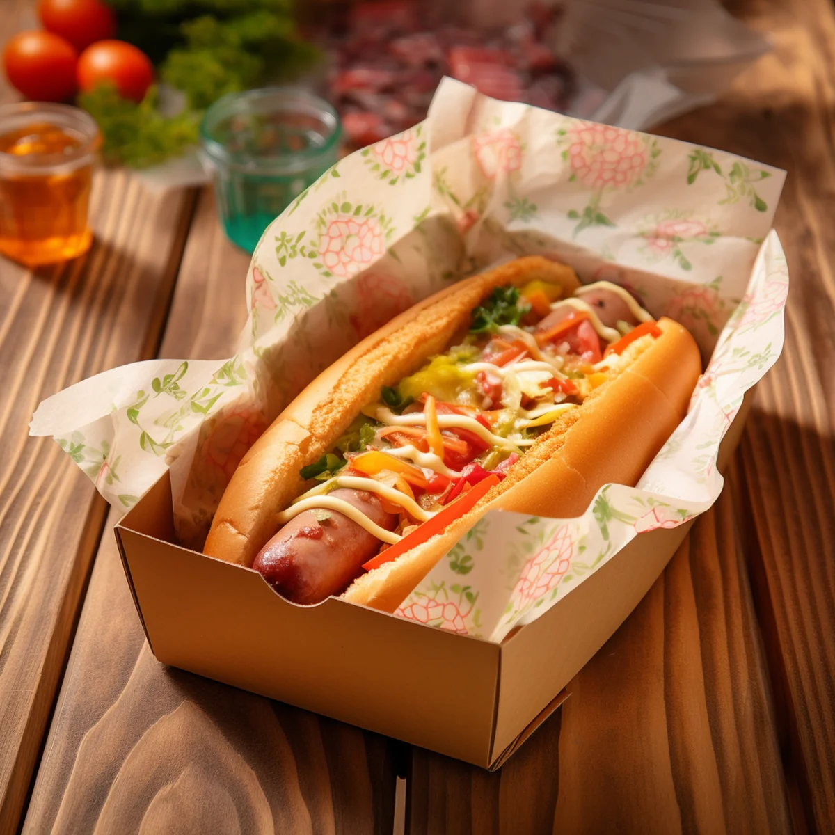 Custom Korean Disposable Food Grade Paper Box for Take-Away Hot Dogs Snacks Sausages Barbecue Tray Packaging