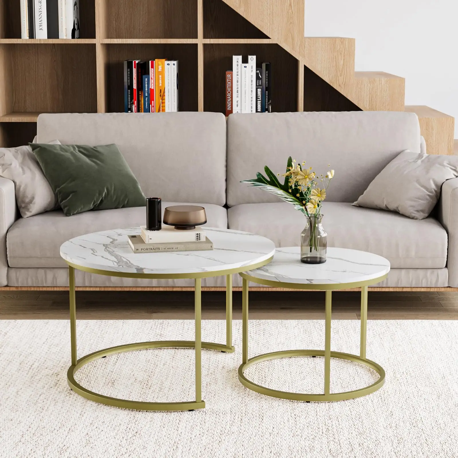 Modern Luxury Round Side & Center Coffee Tea Table Gold Stainless Steel ...