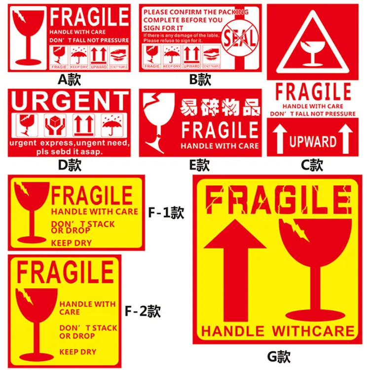 High Quality Custom Printed Fragile Label Sticker Vinyl Label Sticker Strong Adhesive Warning Stickers Buy Fragile Label Fragile Sticker Warning Stickers Product On Alibaba Com