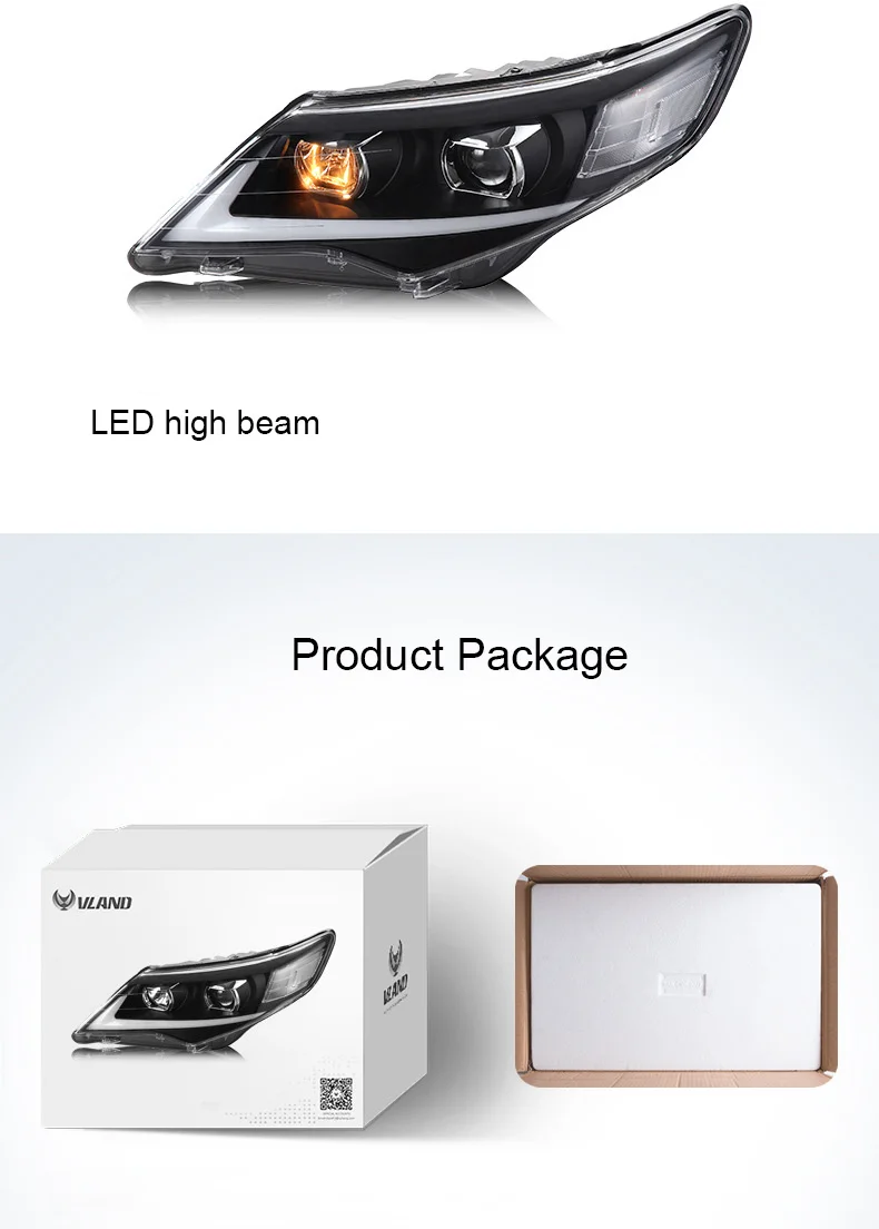 Super Bright Led Headlamp Assembly Car Accessories Headlight For Camry