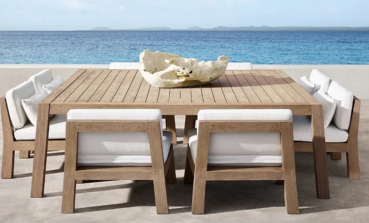 Contemporary Teak 8 Seater Garden Dining Coffee Table Outdoor Modern ...