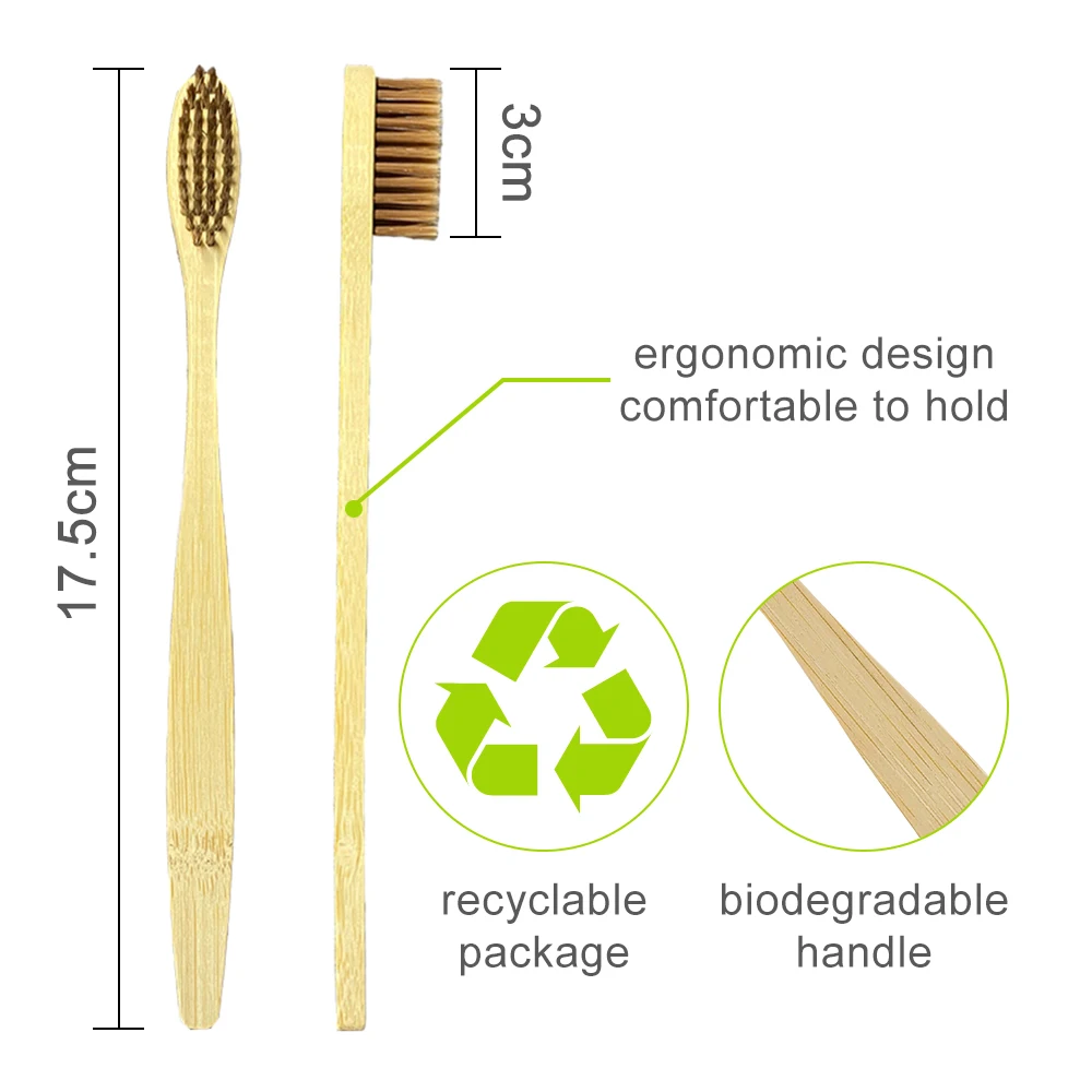 Customized logo CE Certificate Soft Wool Reusable Biodegradable Hotel Bamboo Toothbrush with Packaging