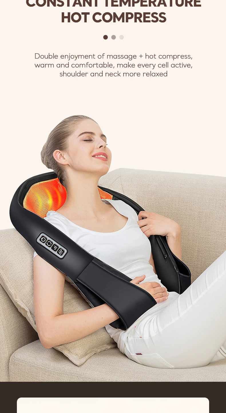 Multifunctional Shiatsu Neck And Back Massager Electric Kneading Cervical Smart Neck Shoulder 3898