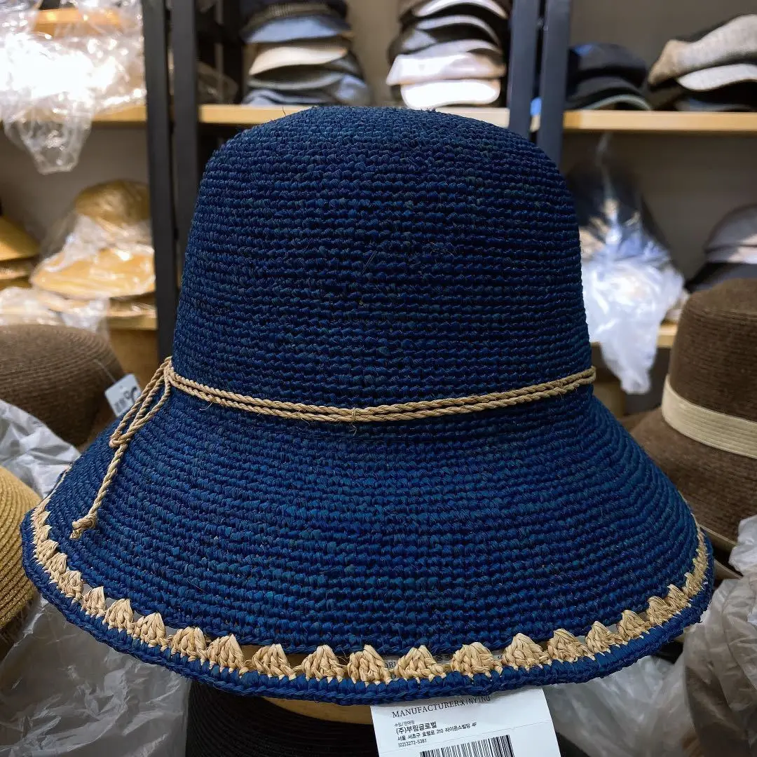 Buy Dark Blue Women's Raffia Hat