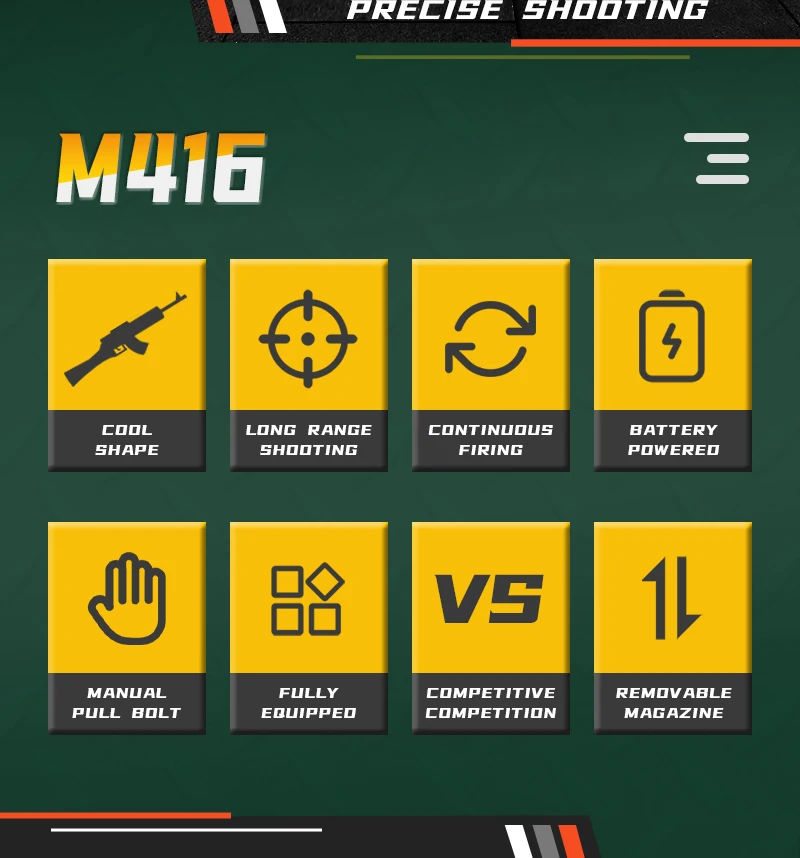 Zhorya Mini M416 Rifle Plastic Sniper Kids Ball Blaste Water Bullet