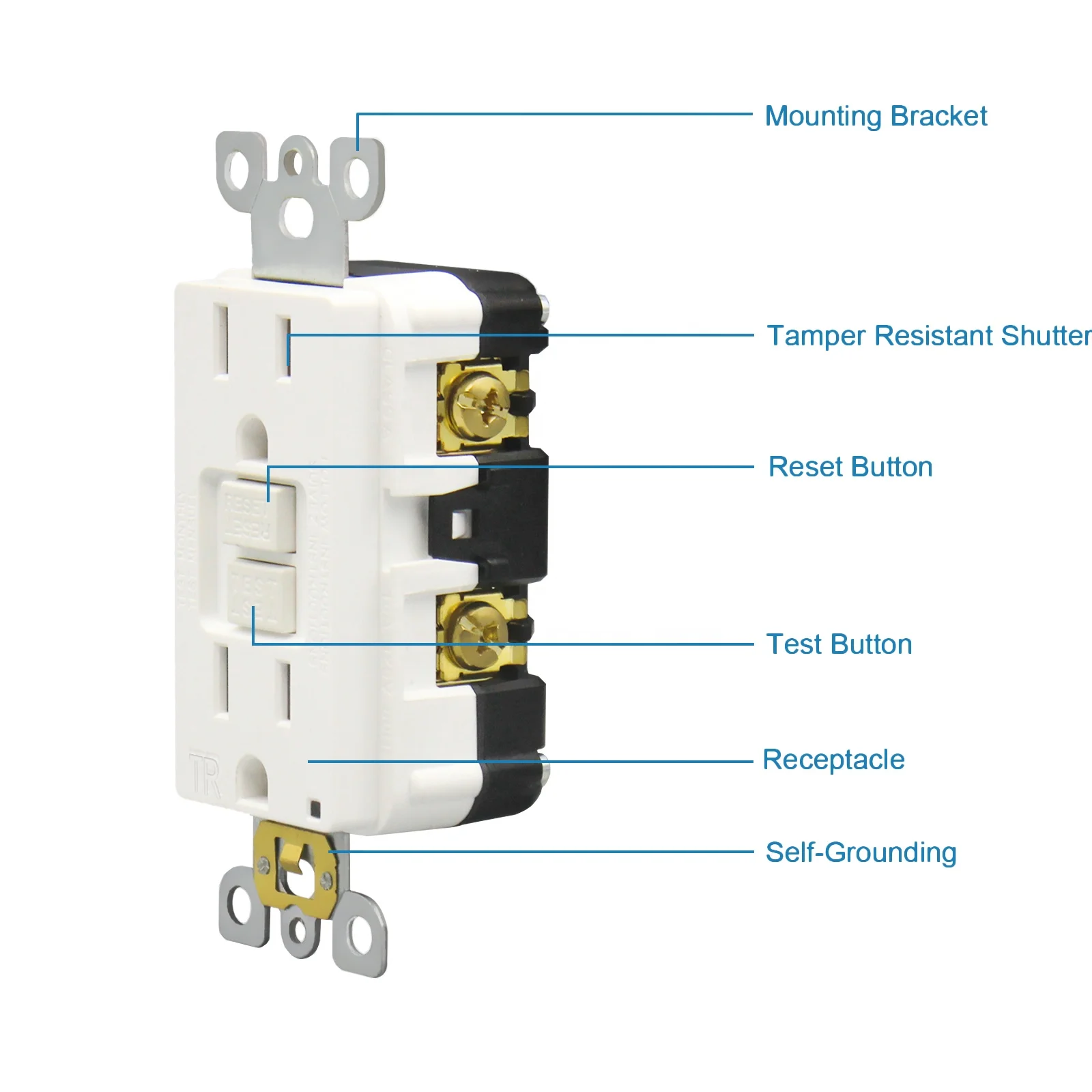 Gfci Self-test Tamper-resistant Duplex 125v American Electrical Gfci ...