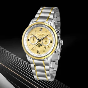 Luxury Men's Automatic Mechanical Wristwatch Stainless Steel with Seiko Movement 22mm Band Width High Quality Water Resistant