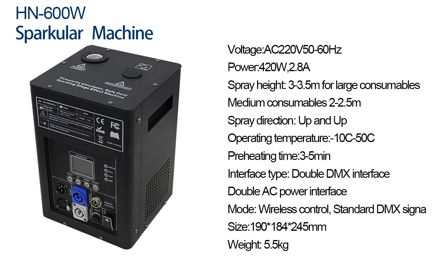 600w Sparkular Machine - Disco Stage Special Effects