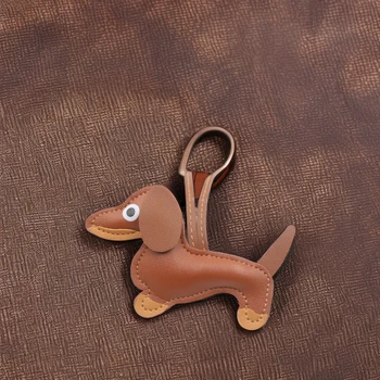 Dackel Schlüsselanhänger Aus Kunstleder - Niedliches Y2K Accessoire Für Rucksack & Tasche