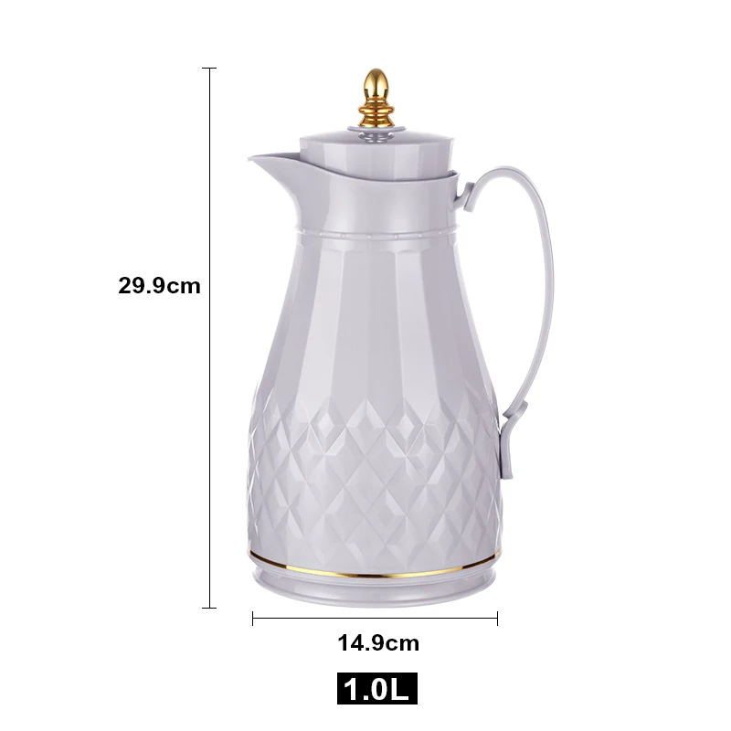 Day Days Vacuum Flask 1000ml Arabian Coffee Pot White Glass Liner