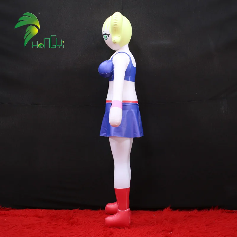 Hongyi Customize PVC Blonde Ponytail Inflatable Lady Toy Bikini/Swimming Wear Inflatable Girl with SPH
