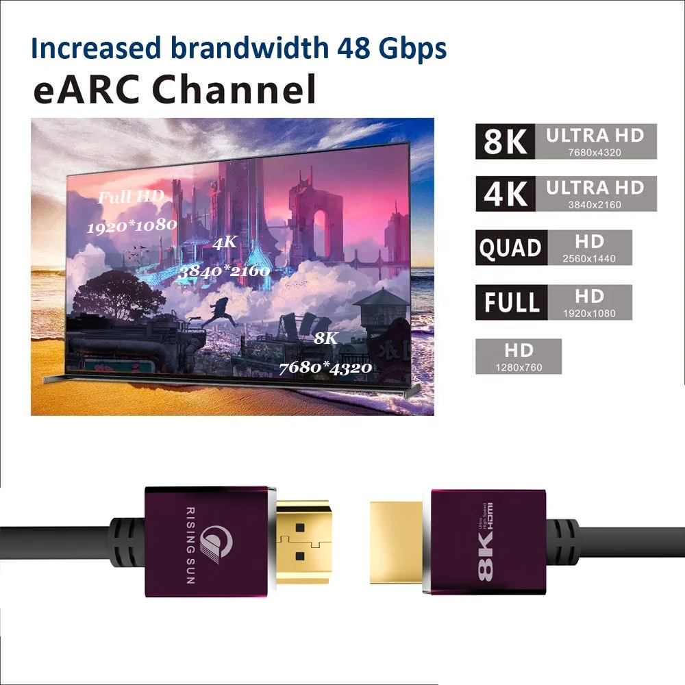 Мы работаем по OEM и ODM позолоченный высокоскоростной кабель HDMI Поддержка 3D 8K 4K 2160P