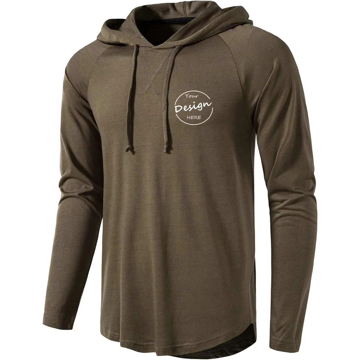 Wholesale Men’s Athletic Long Sleeve Hooded Top Quick Dry Knitted Sport Workout T-Shirt for Summer Running Hoodie Shirt