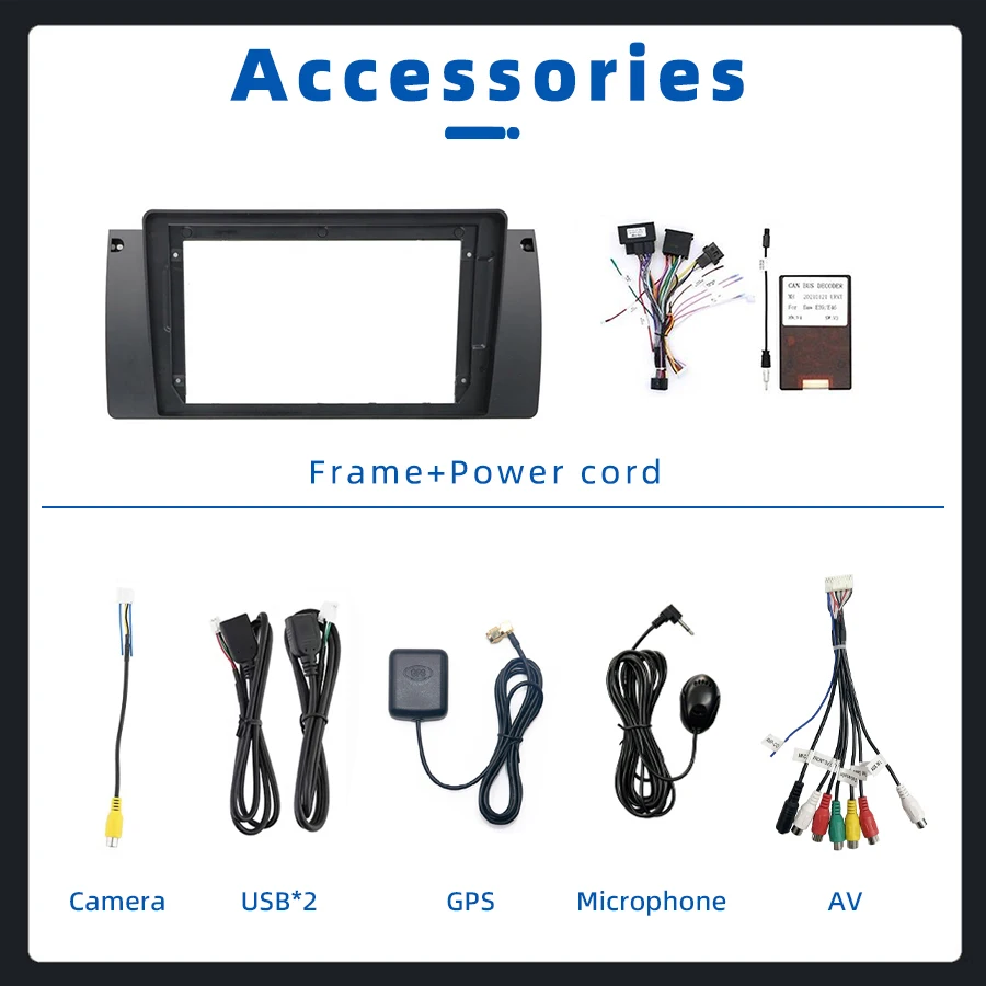 IPS Touch Screen Android 13 Stereo Car Video Player for BMW 5 Series X5 E36 E53 Carplay Auto Radio GPS Navigation