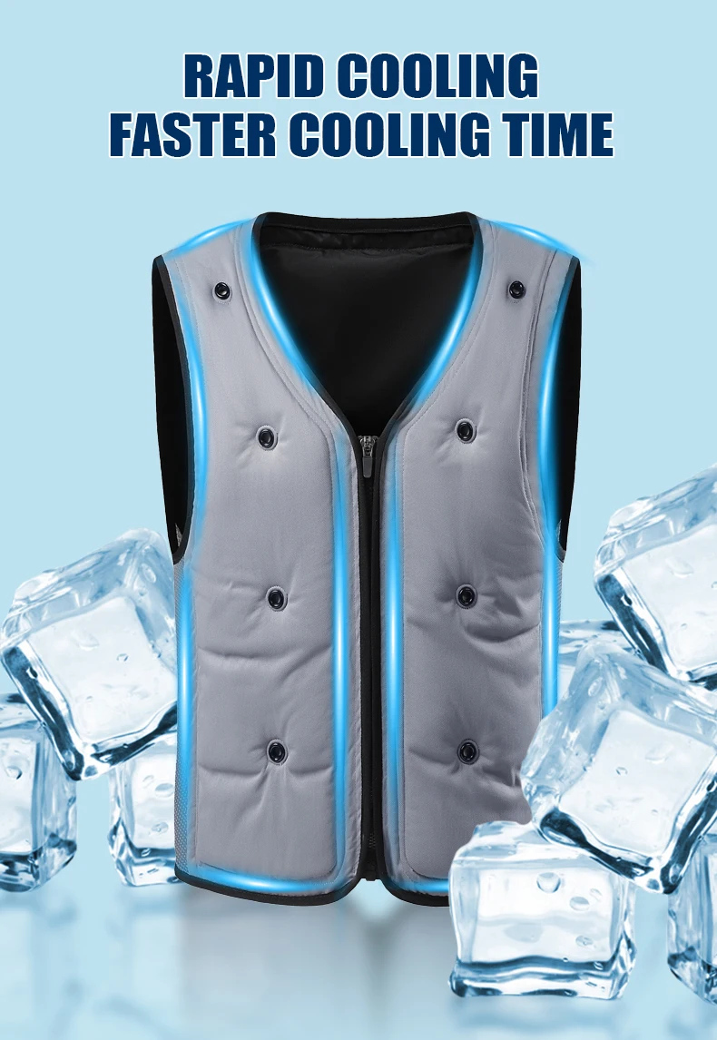 Ice Evaporative Cooling Deluxe Blue Vest - Personal Protection