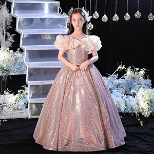 Lovely Girl pink Blue Ruched Long Party Dress Classic Solid Color Floor-Length Dress for Christmas dinner