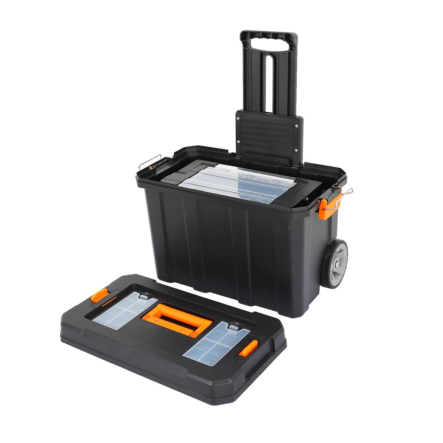 Vertak Draw bar Type Stackable Storage Tool Box Equipment Plastic Rolling Wheeled Tool Box