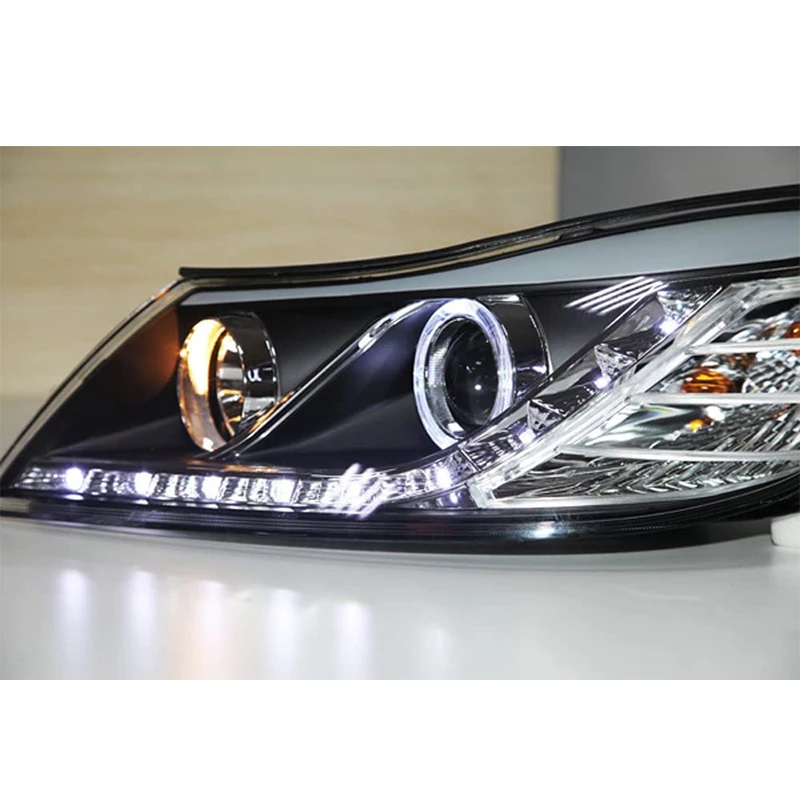 Set of LED Head Lamp Assembly case for Skoda Octavia 2011-13 Angel Eyes Head Lamp LD