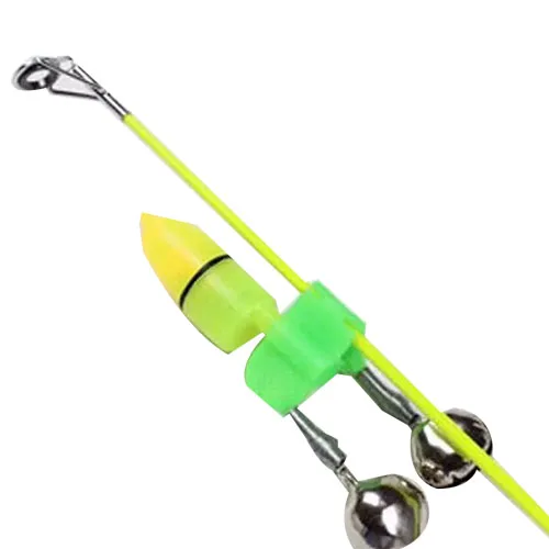 F-blue 6Pcs Night Fishing Rod Tip Clip Red Led Light Twin Bells Ring Fish Bait Alarm 