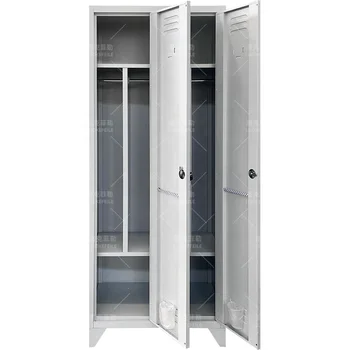 standing feet legs knock down wardrobe 2 door dressing cupboard tool clean cloth storage metal cabinet steel lockers
