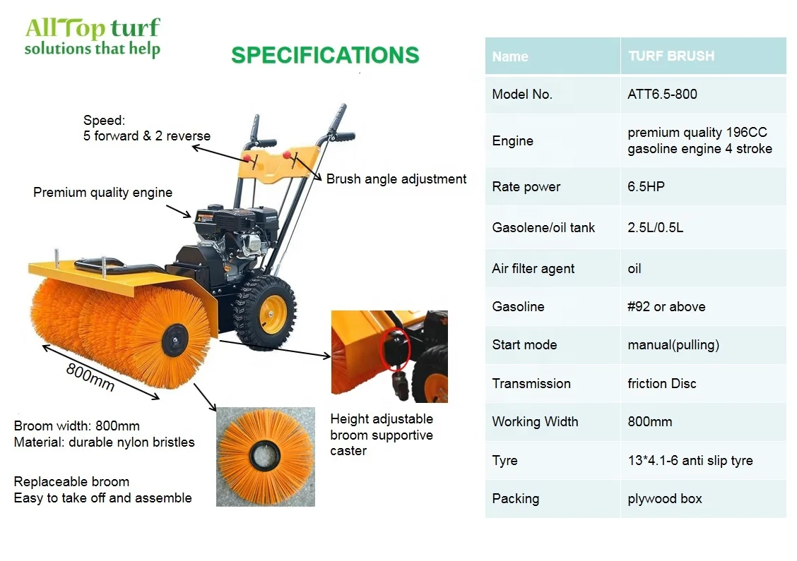 ALLTOP TURF Turf Brush Artificial Grass Power Brush Sand Infill Brushing Machine for Artificial Grass Field