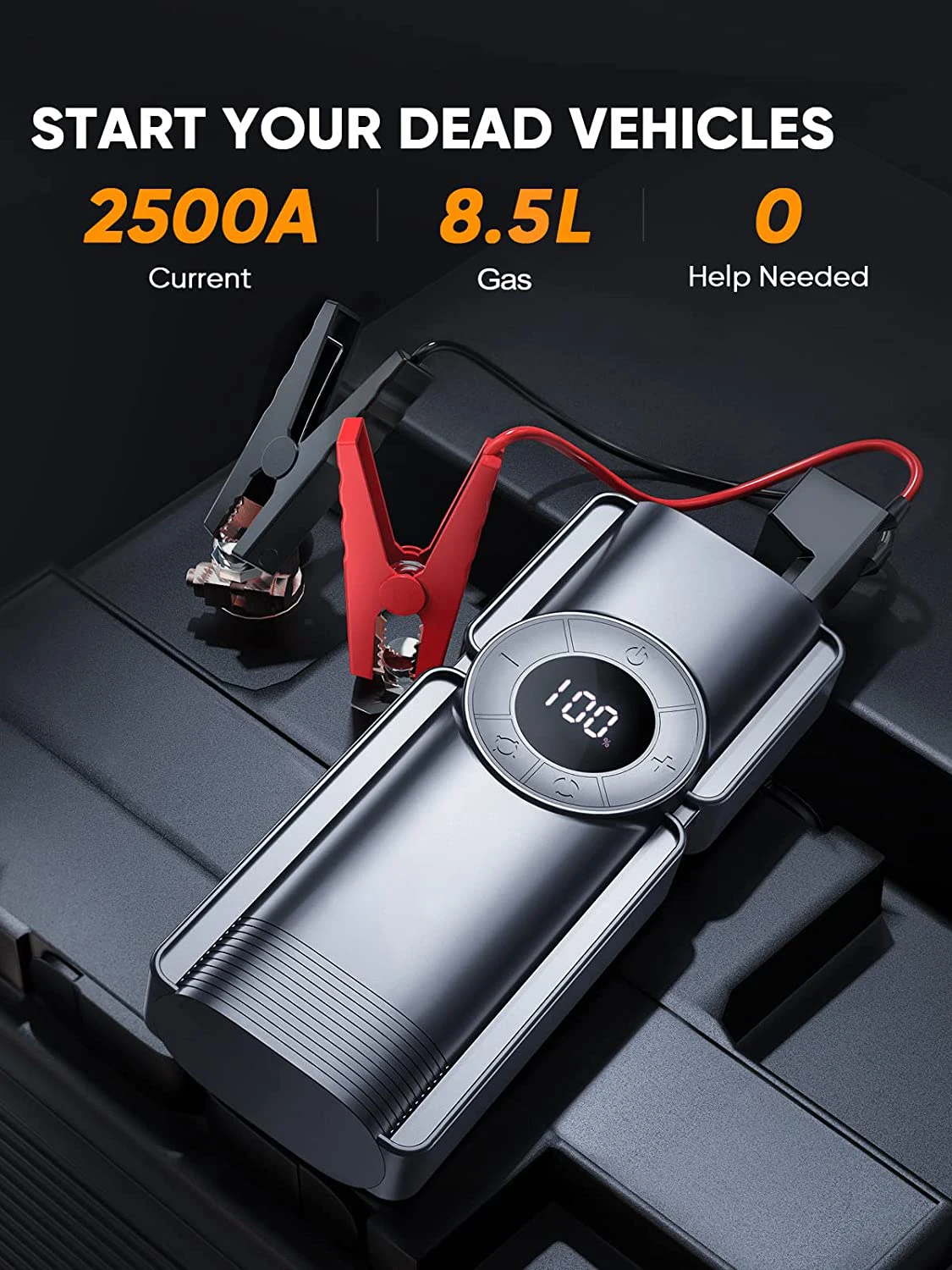 20000mAh 12V 大容量手回し式カーバッテリージャンプスターターパック