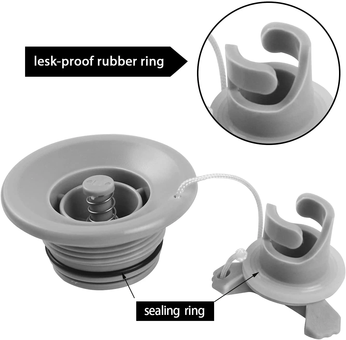 Lot De 4 Valves Pour Bateau Pneumatique Intex – ABS Robuste, étanche, Installation Facile