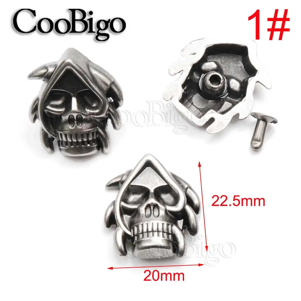 Металлические заклепки-гвоздики в виде черепа шипы стиле панк-рок ошейник для домашних животных браслет одежда тканевая сумка обуви кожаные аксессуары рукоделия детали