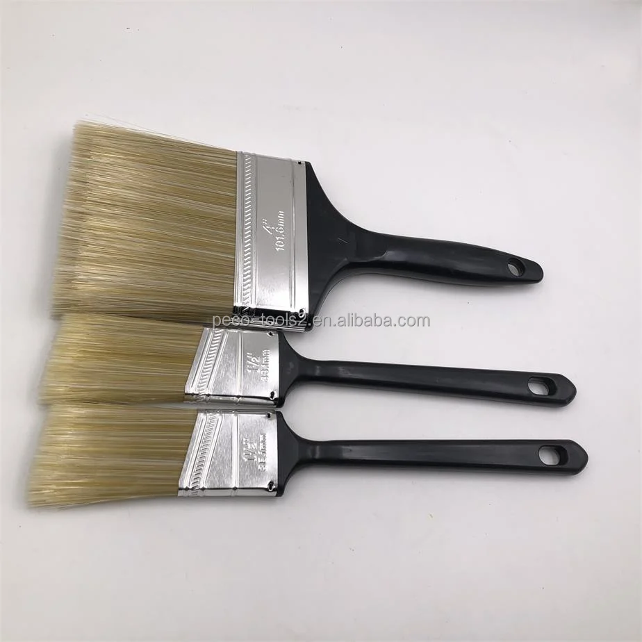Customized sizes plastic handle flat bristle paint brush