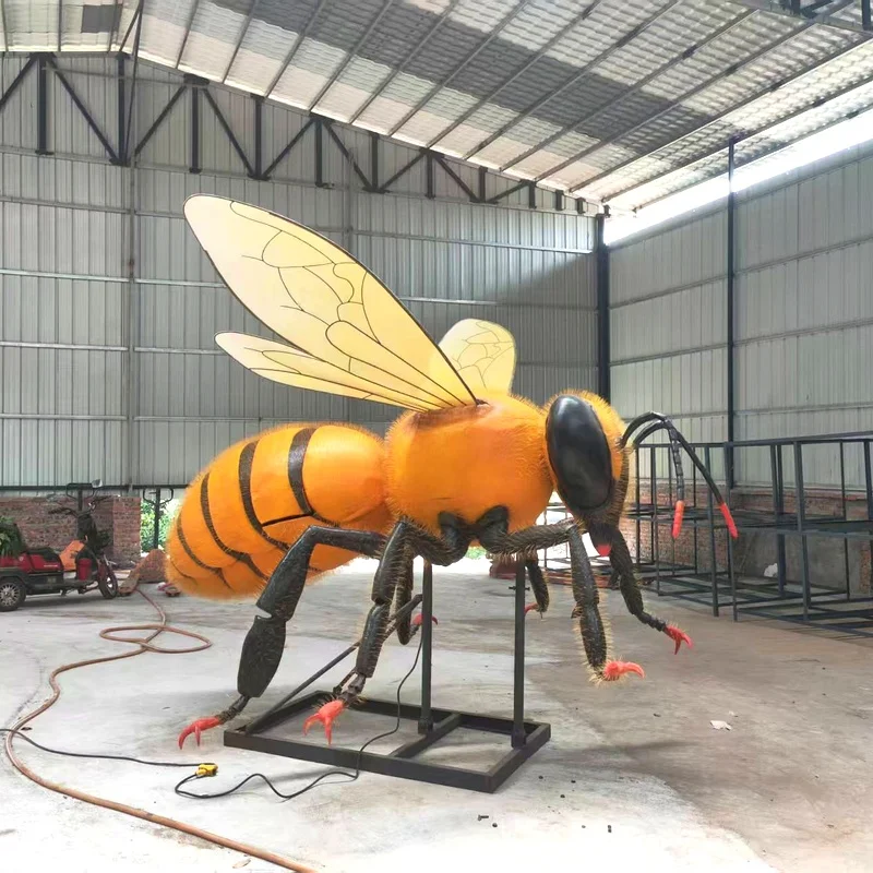 Dino City Realistic Life Size Silicone Steel Animatronic Busy Bee Animal Model for Indoor Outdoor Use