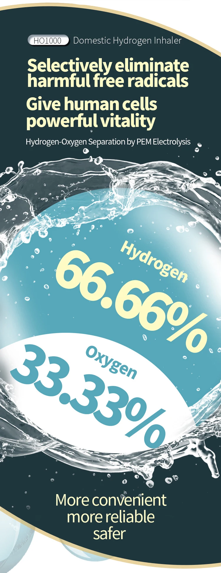 Olansi Health Hydrogen Inhaler Spe Pem 1000ml Hydrogen And Oxygen Gas