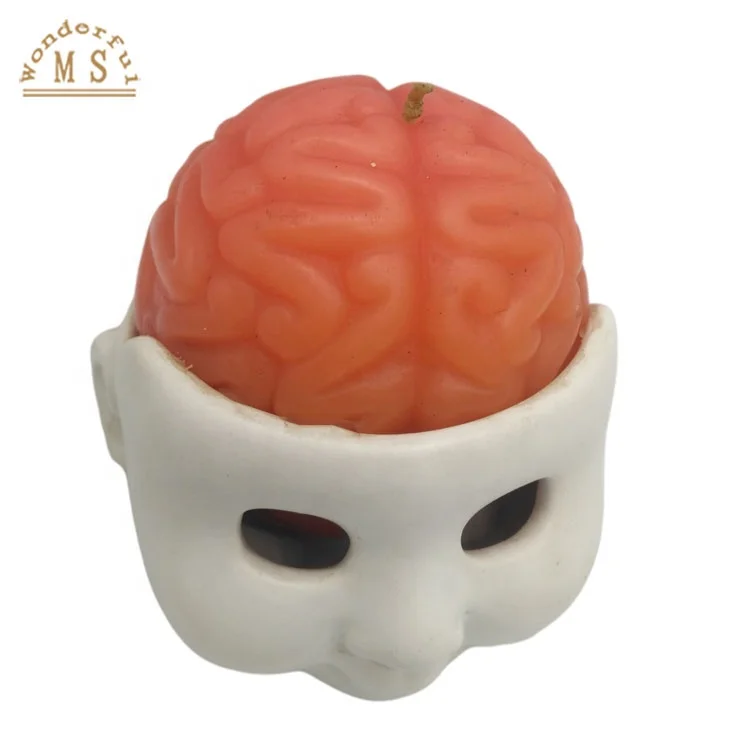 ECO Friendly 3D white ceramic broken spirit holder candle brain flower from Paraffin Wax the special halloween ornament gift