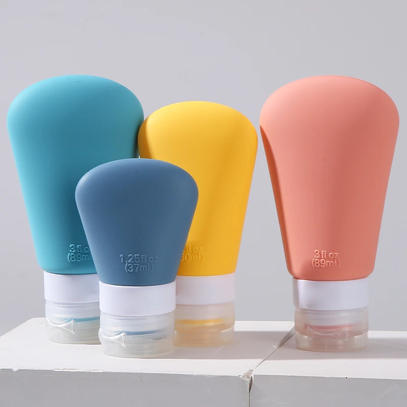 Дорожная силиконовая бутылка-пульверизатор для лосьона, 37 мл, 60 мл, 89 мл