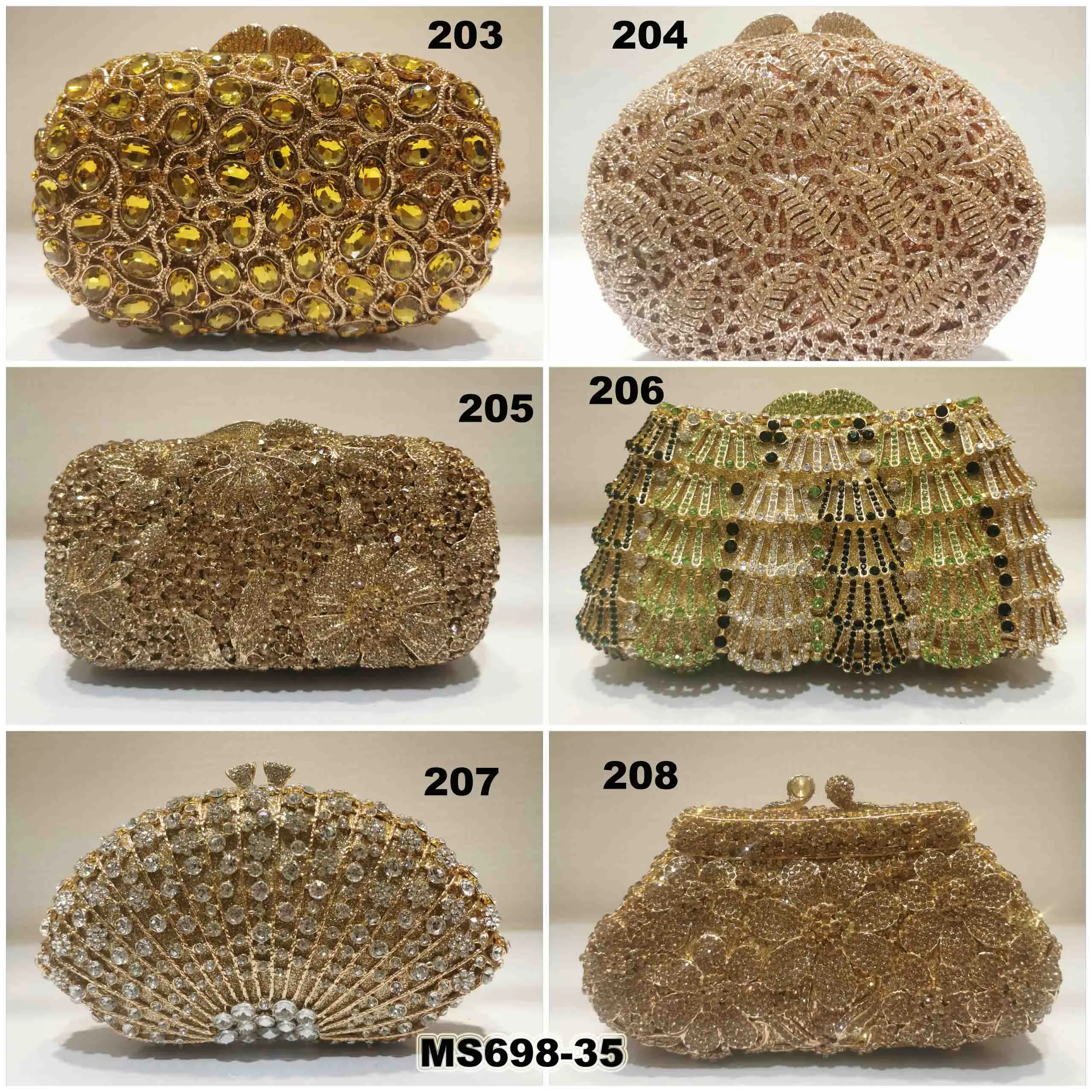 Wholesale newest stylish potato grape shaped crystal handbag french fries  purse evening bag From m.