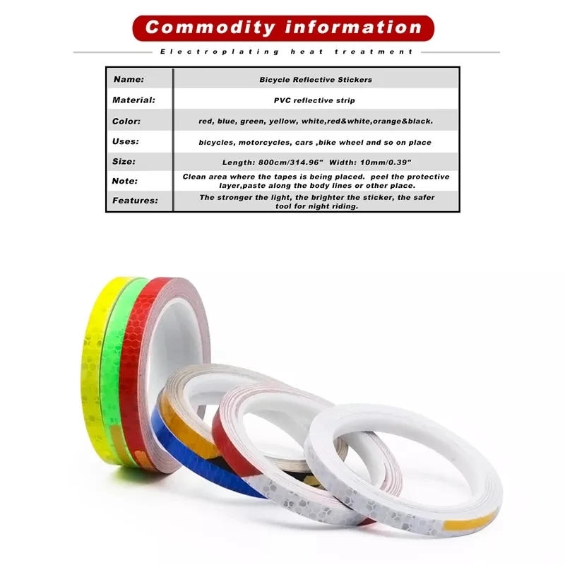 6 Adesivi Riflettenti Autoadesivi - Bianco Per Auto E Bici, Visibilità Notturna - Foto 4