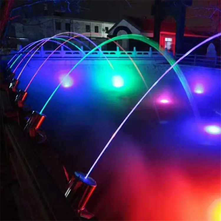 Customizable Stainless Steel or Brass Nozzle Lights Dry Fountain Jumping Water Jet for Garden Factory Direct