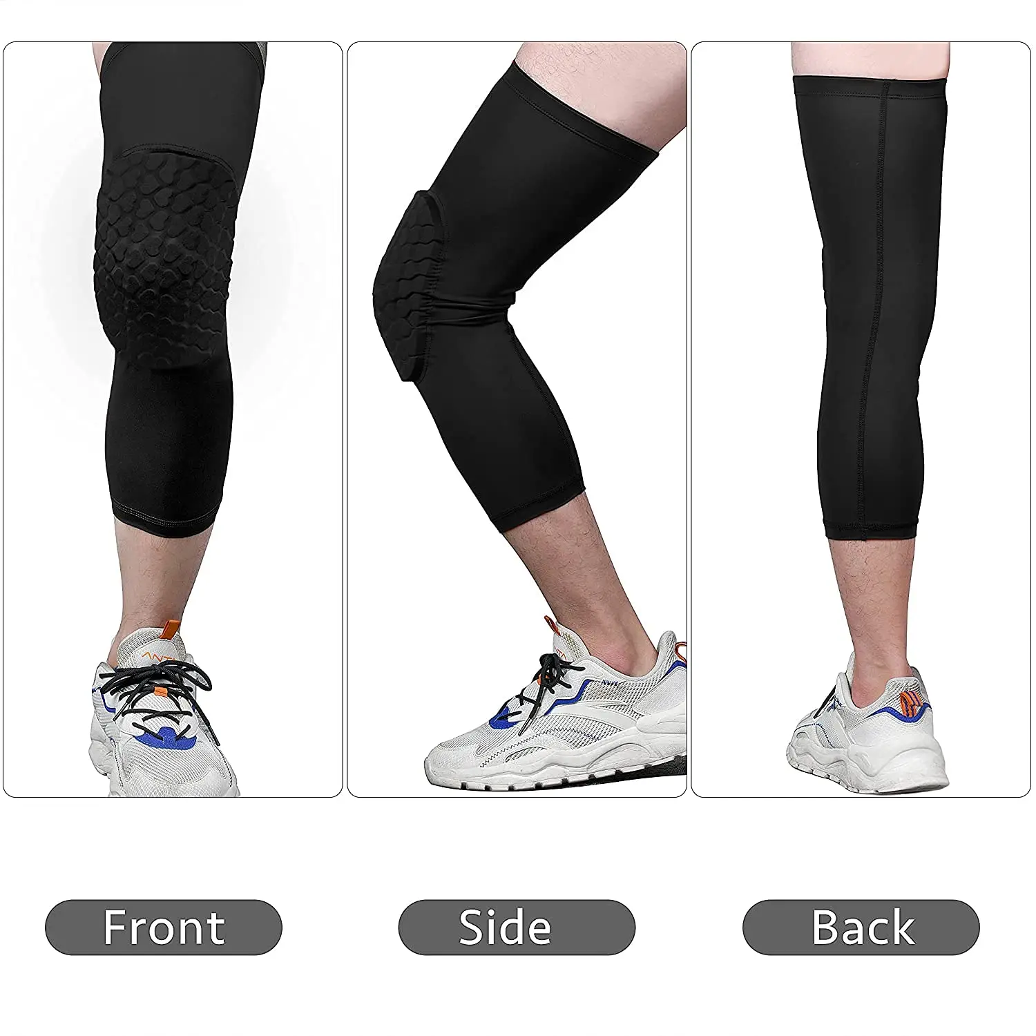 Professional Long Compression Leg Sleeves Knee Support Protective ...